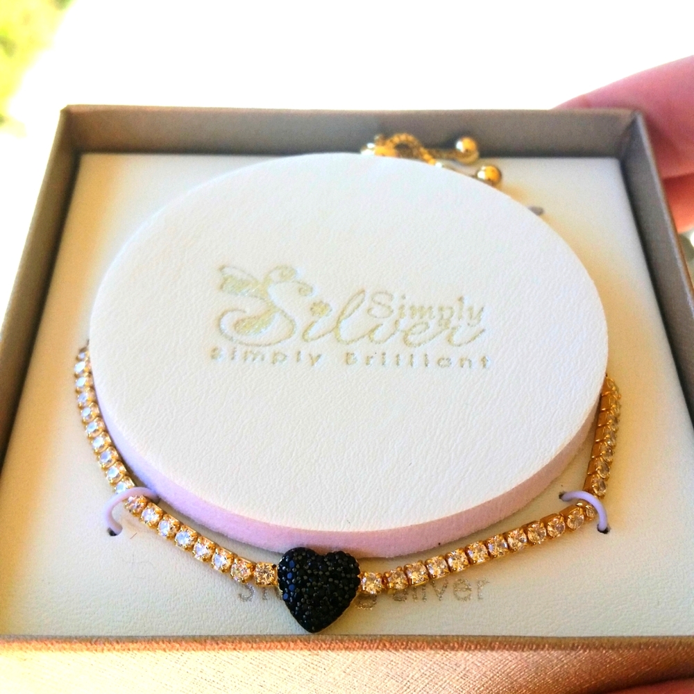 heart gold sterling Silver Bracelet